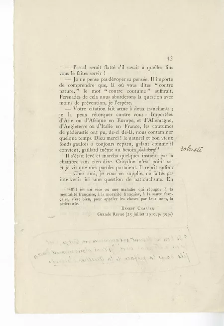 T-06-b Corydon épreuve corrigée annotée par M Van Rysselberghe p 045