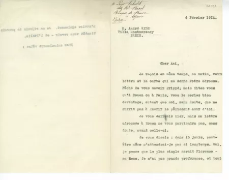 W-01-j A Gide à L Fabulet 06 fév 1914 recto