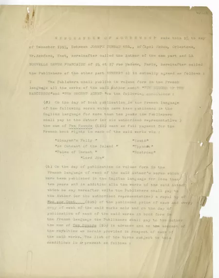 W-07-ao contrat entre J Conrad et NRF 15 déc 1915 VE p1