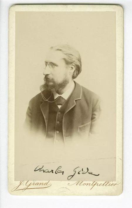 portrait photographique en buste de Charles Gide, oncle paternel d'André Gide