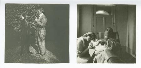 photographie de Théo Van Rysselberghe et Élisabeth Van Rysselberghe, en costume de jeune florentin pour le bal déguisé de Swanley, dans le jardin de la villa Aublet, rue Laugier