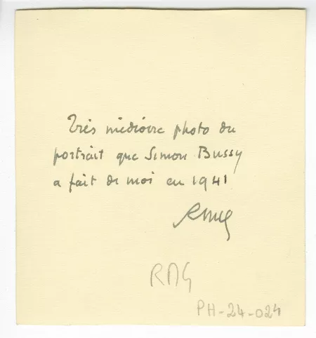 photographie noir et blanc du portrait peint de Roger Martin du Gard par Simon Bussy (1941)