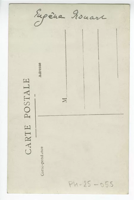 photographie-carte postale d'Eugène Rouart, assis, en uniforme militaire