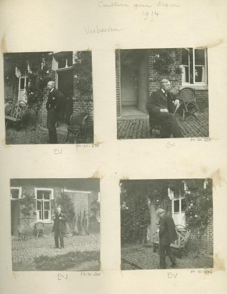 photographie d'Émile Verhaeren devant sa maison du Caillou-qui-bique