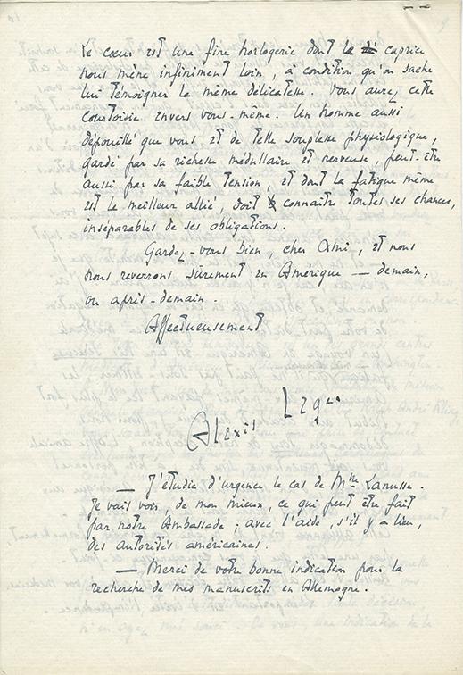 Lettre de Leger à Gide