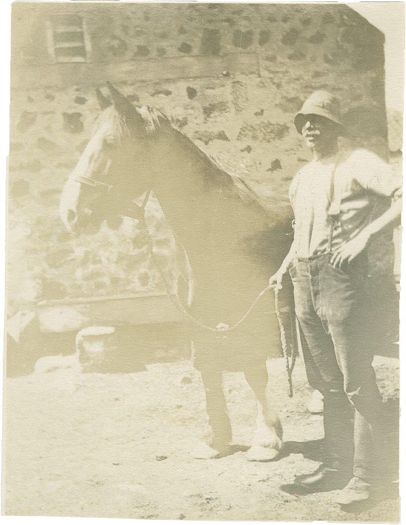 Cheval et fermier, 1914