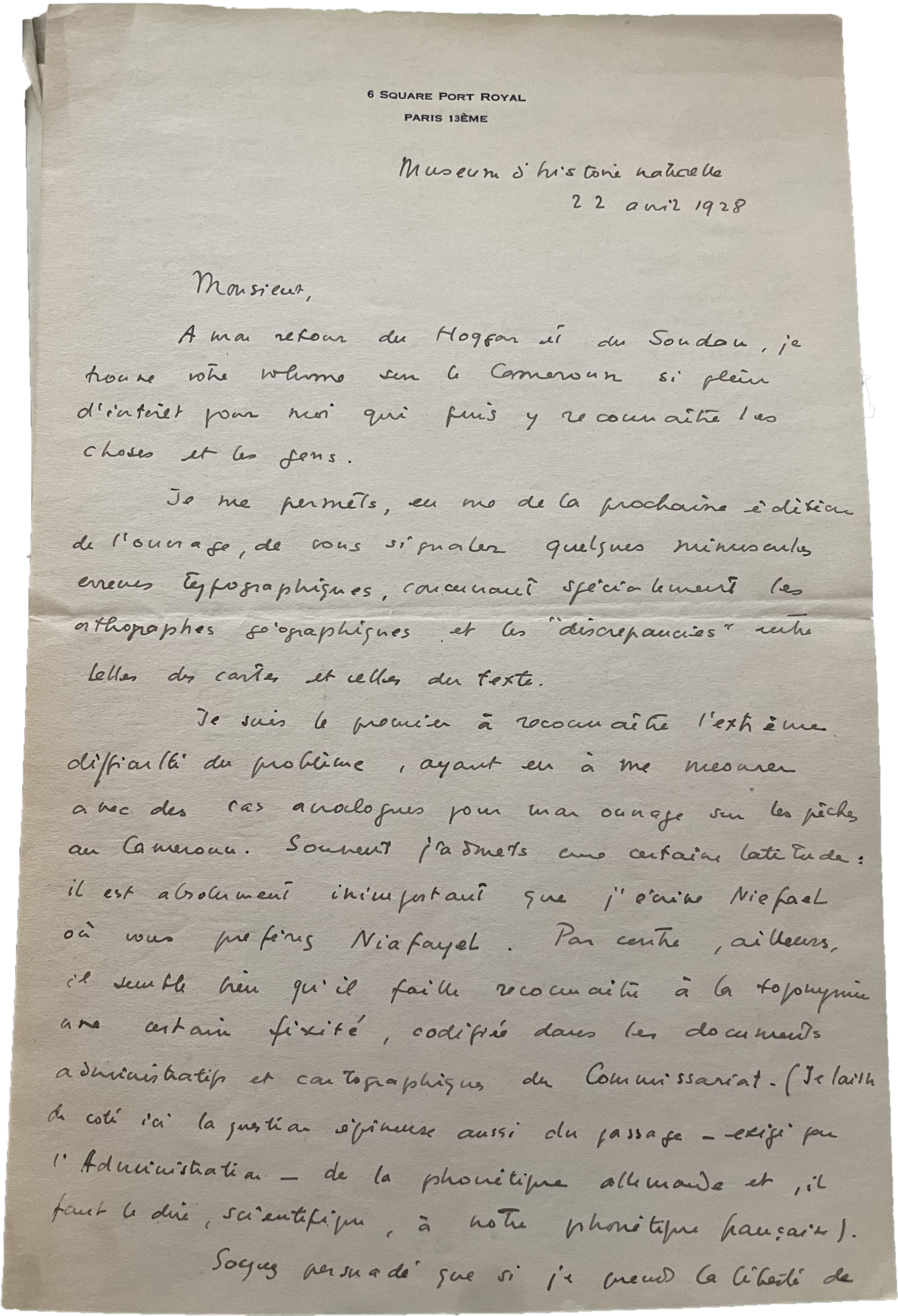 Lettre de Monod à Gide