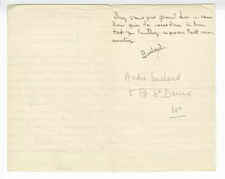 03-23-b A Michaud à A Gide 09 mai 1938 verso