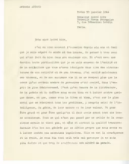 04-08-f A Artaud à A Gide 30 janv 1944 p1