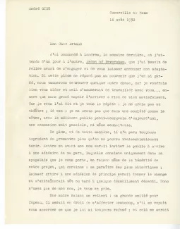 04-08-j A Gide à A Artaud 16 août 1932 p1