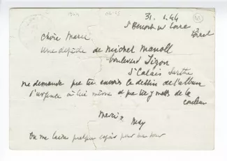 06-25-a M Jacob à M Laurencin 31 janv 1944 recto