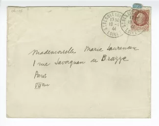 06-25-e M Jacob à M Laurencin 19 janv 1944 enveloppe