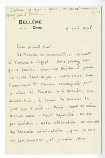 06-28-a R Martin du Gard à A Gide 09 juin 1928 recto