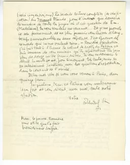 06-29-g Heyd à Gide 10 janv 1947 rverso