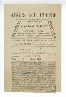 06-58-b Roi Candaule The Globe London 01 fév 1906