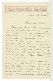 06-66-e J Rivière à A Gide 03 janv 1921 p1 recto