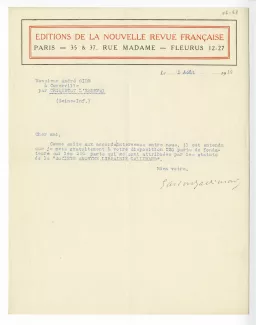 06-68-a G Gallimard à A Gide 03 août 1919 a
