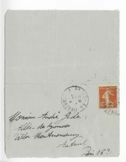 07-20-b E Rouart à A Gide 20 janv 1914 verso