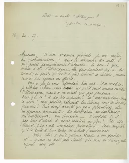 07-43-a A Gide réponse à une enquête inviter l'Allemagne 1919