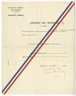 13-74-a A Gide ordre de mission 13 avril 1946
