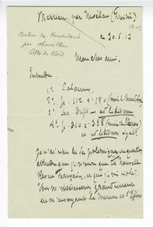 17-09-w L Fabulet à A Gide 30 juin 1913 recto