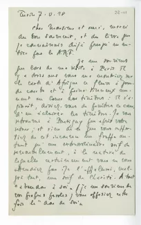 22-01-l G degli Alberti à A Gide 07 nov 1928 recto