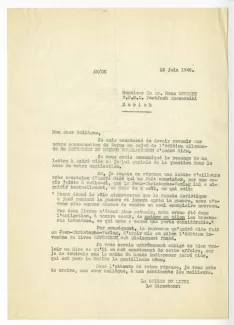 22-04-n A Mermoud à H Oprecht 18 juin 1946