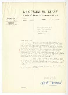 22-04-o A Mermoud à A Gide 27 juin 1946