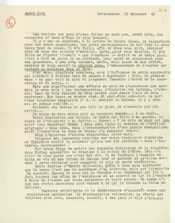 23-16-f J Bousquet à A Gide 13 déc 1946 p1