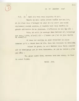 23-16-g J Bousquet à A Gide 10 janv 1947