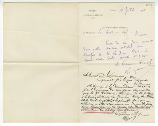 36-03 L Gensoul à A Gide 13 juillet 1912