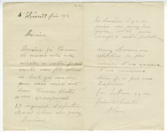 36-03 mère H Le Brun à A Gide 23 juin 1912
