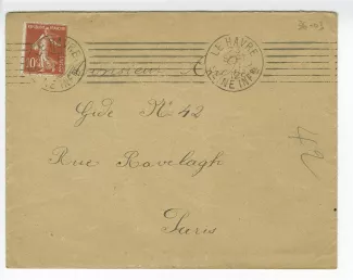 36-03 mère H Le Brun à A Gide 23 sept 1912 enveloppe recto