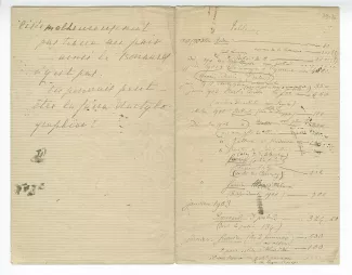 39-20-c liste tableaux à A Gide 1919 ms recto