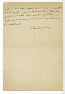 41-01-ah P Desjardins à M Van Rysselberghe 05 nov 1923 verso