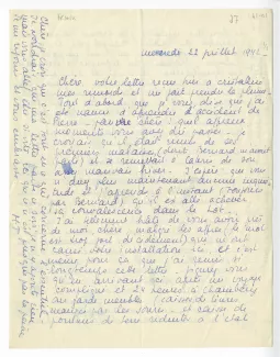 41-01-aq M Th Frank à M Van Rysselberghe 22 juil 1942 p1 recto