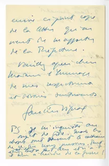 41-01-as L Gautier-Vignal à M Van Rysselberghe 17 janv 1942 verso