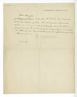 41-01-bf F Jourdain à A Gide 11 mars 1914