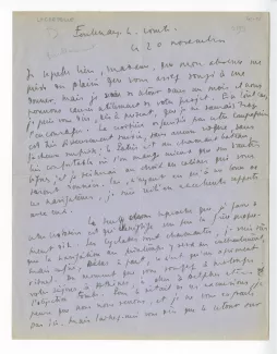 41-01-bj J de Lacretelle à M Van Rysselberghe 20 nov 1931 recto