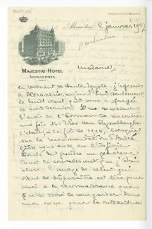 41-01-dc F Porché à M Van Rysselberghe 02 janv 1927 recto