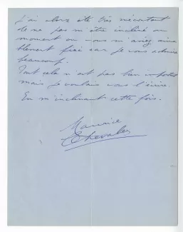 41-01-t M Chevalier à A Gide 01 oct 1946 verso