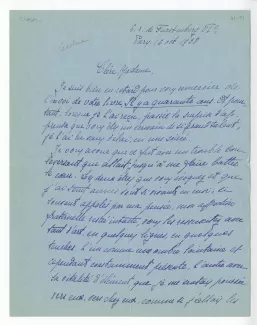 41-01-u J Cladel à M Van Rysselberghe 16 oct 1938 recto