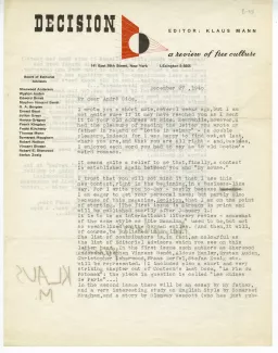 B-05-c K Mann à A Gide 19401227 recto