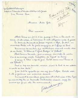G-06-k G Robert d'Eshougues à A Gide 1948