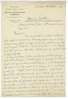 H-05-k J Liouville à A Gide 14 avril 1929 p1 recto
