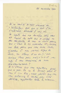 I-05-a-24 É Dana à A Gide 25 nov 1933 recto