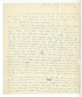 I-05-c-3 A Mordo à A Gide 26 sept 1930 recto