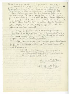 K-02-h K Matsuo à A Gide 29 oct 1931 verso