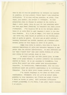 K-02-o S Sasamoto à A Gide 29 avril 1947 p2