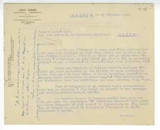 K-05-e J Casado à A Gide 15 déc 1947 recto